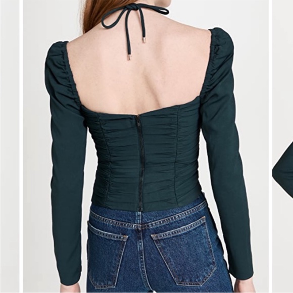 Self Portrait crepe cut out top in slate - Picture 2 of 5